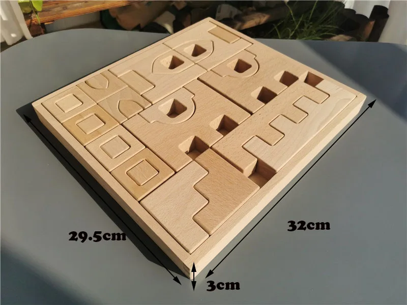 Houten bouwstenen set stapelen kasteelspeelgoed met transparante blokjes regenbooghout bomen dieren giraffe voor kinderen