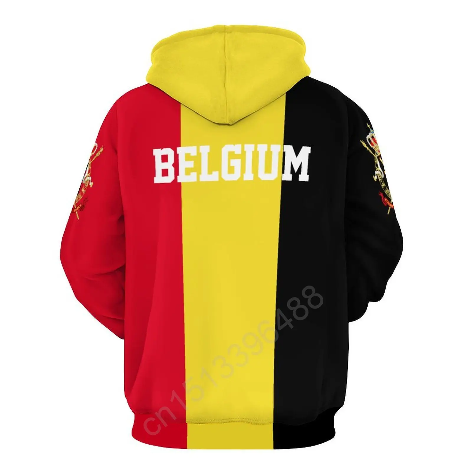 Belgium Country Flag 3D Hoodie Polyester Cool Men Women Harajuku Sweatshirt Unisex Casual Pullover Hoodies Custom Name