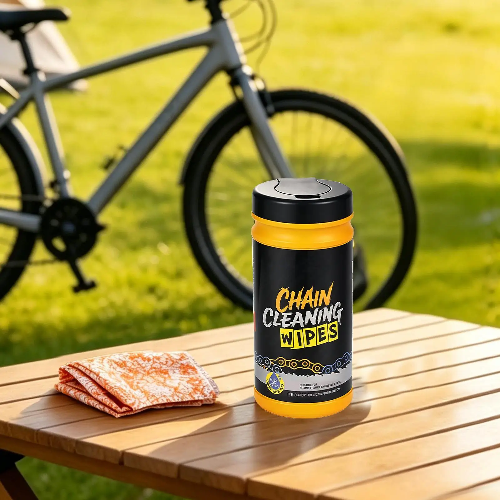 Bike Chain Cleaning Wipes Efficient Dirt Removal Motorcycle Wipes 80 Count For Chains Engines Hubs Drivetrain Freewheel Cleaning