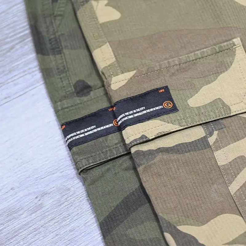 Retro Camouflage Workwear Shorts Men\'s Summer Outdoor Sports Loose plus Size Multi-Pocket Leisure Street Trend Fifth Pants