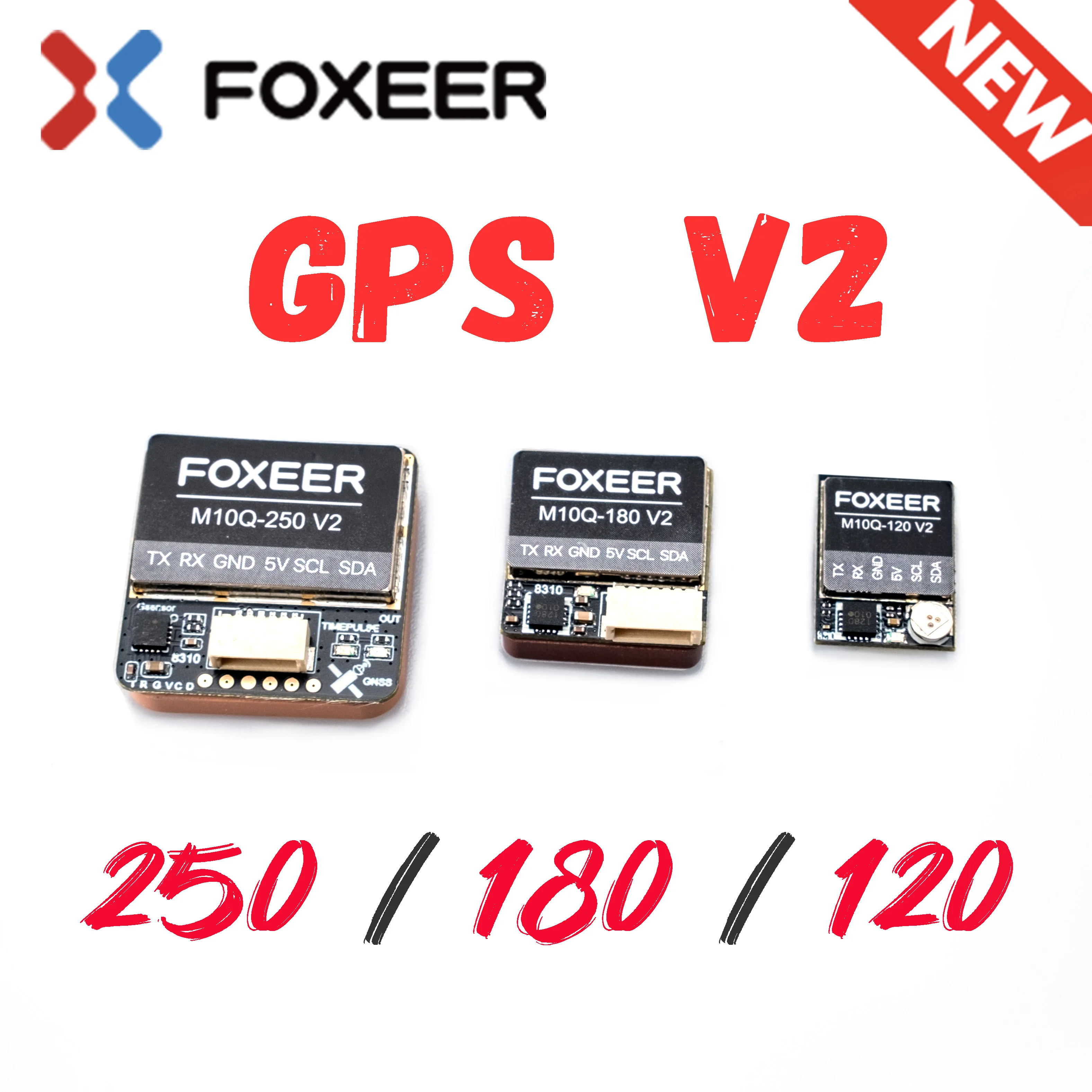 Foxeer M10Q-120 V2 / M10Q-180 V2 / M10Q-250 V2 M10 Dual Protocol GPS FPV Built-in QMC5883 Compass For FPV RC Airplane Drone - image 1 of 6