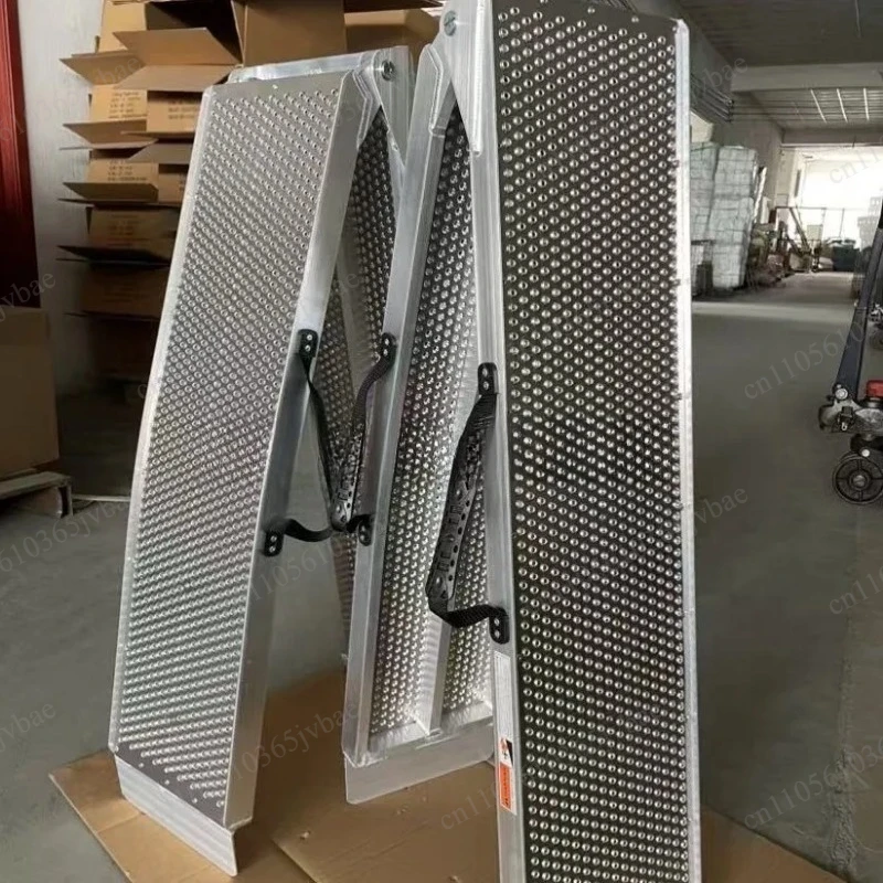Thickened Aluminum Ramp Ladder, Single Block Design, Upper and Lower Auxiliary Brackets for Vehicles
