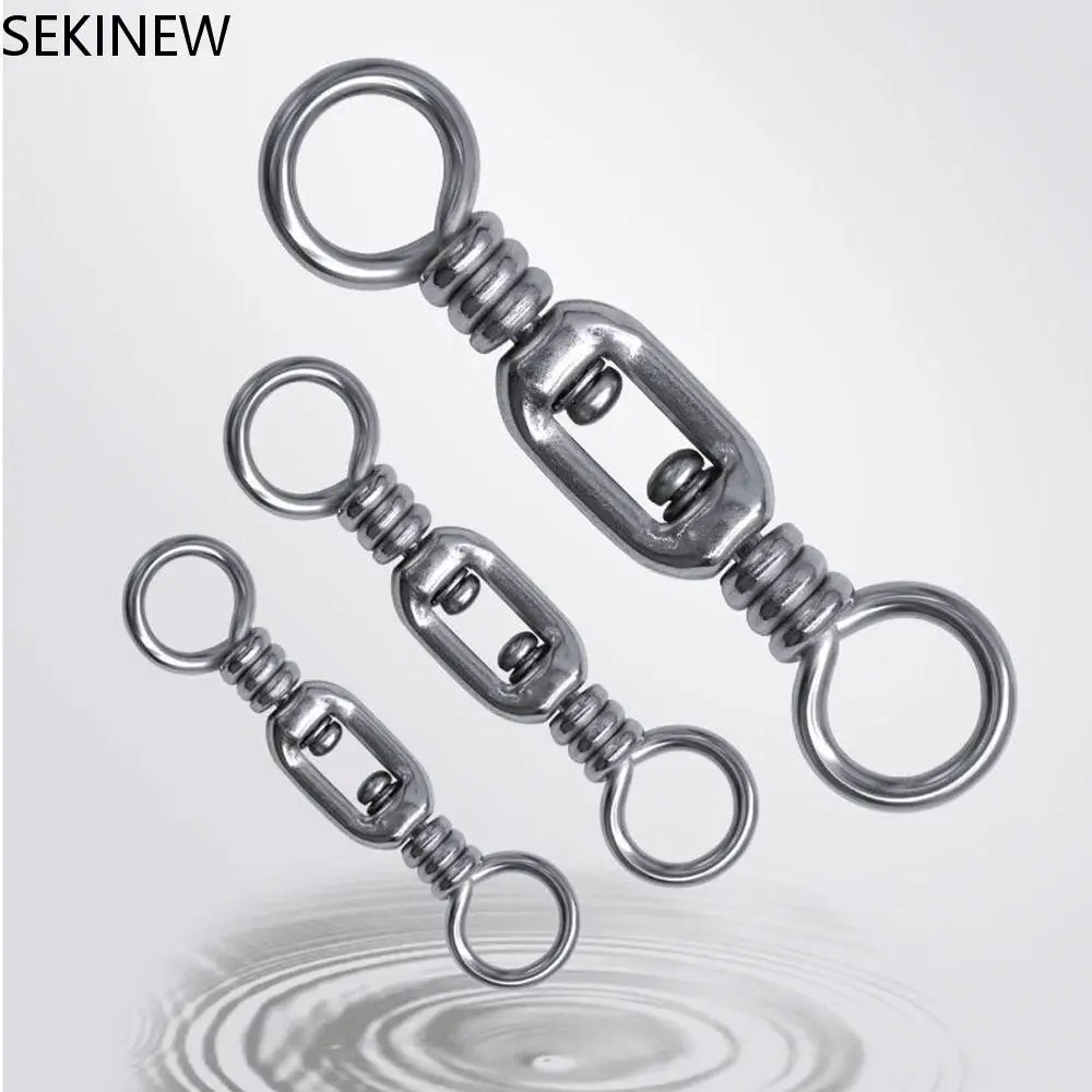 

Snap Rolling Fishing Swivels Stainless Steel Ball Bearing Fishing Connector Pin High Strength Rust-Proof Sea Fishing