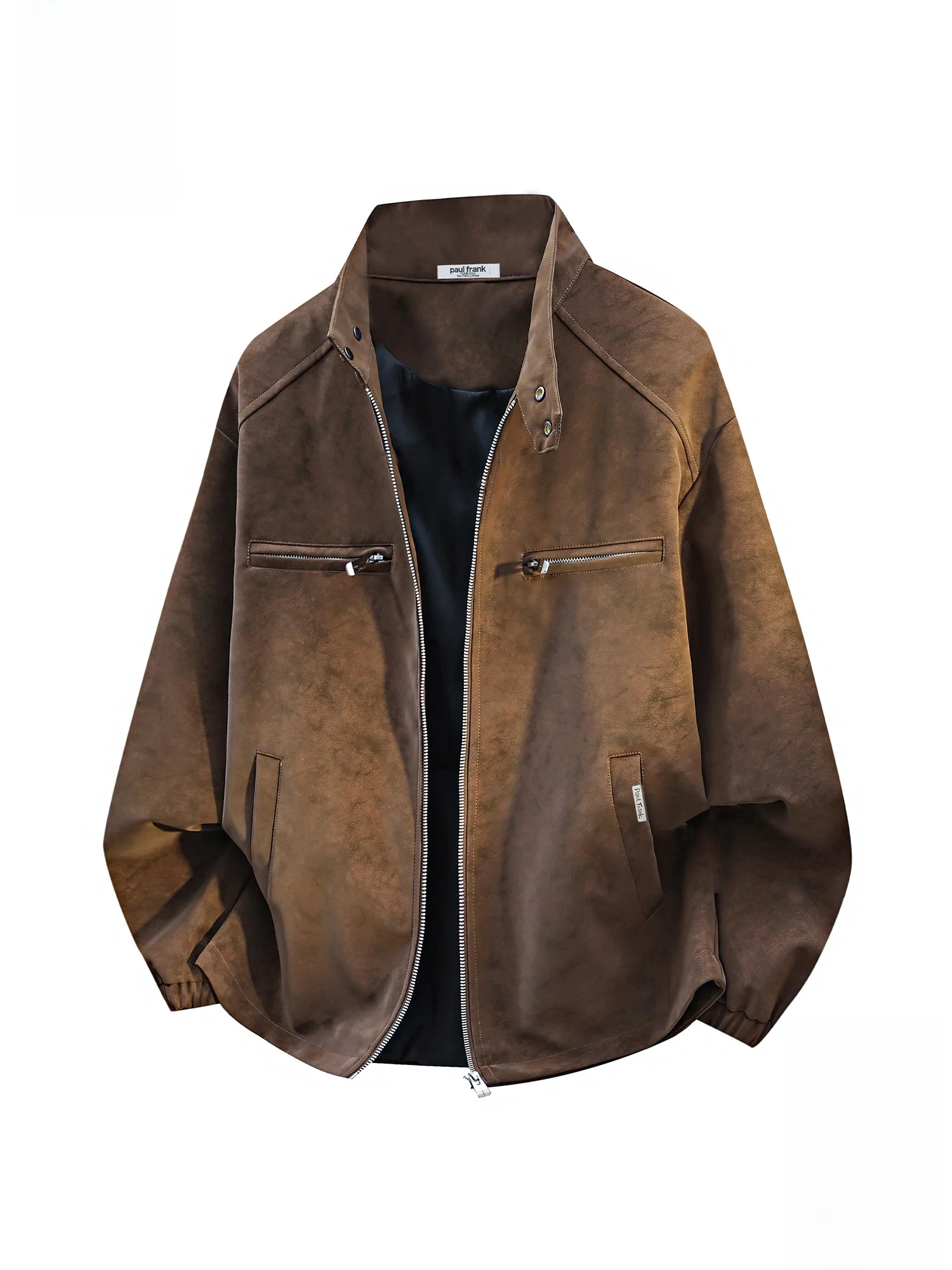 

PaulFrank Monkey Loose Fit Casual Dyeing Motorcycle Jaet Men's Winter New Sle Zipper Decorated Stand Collar Outerwear