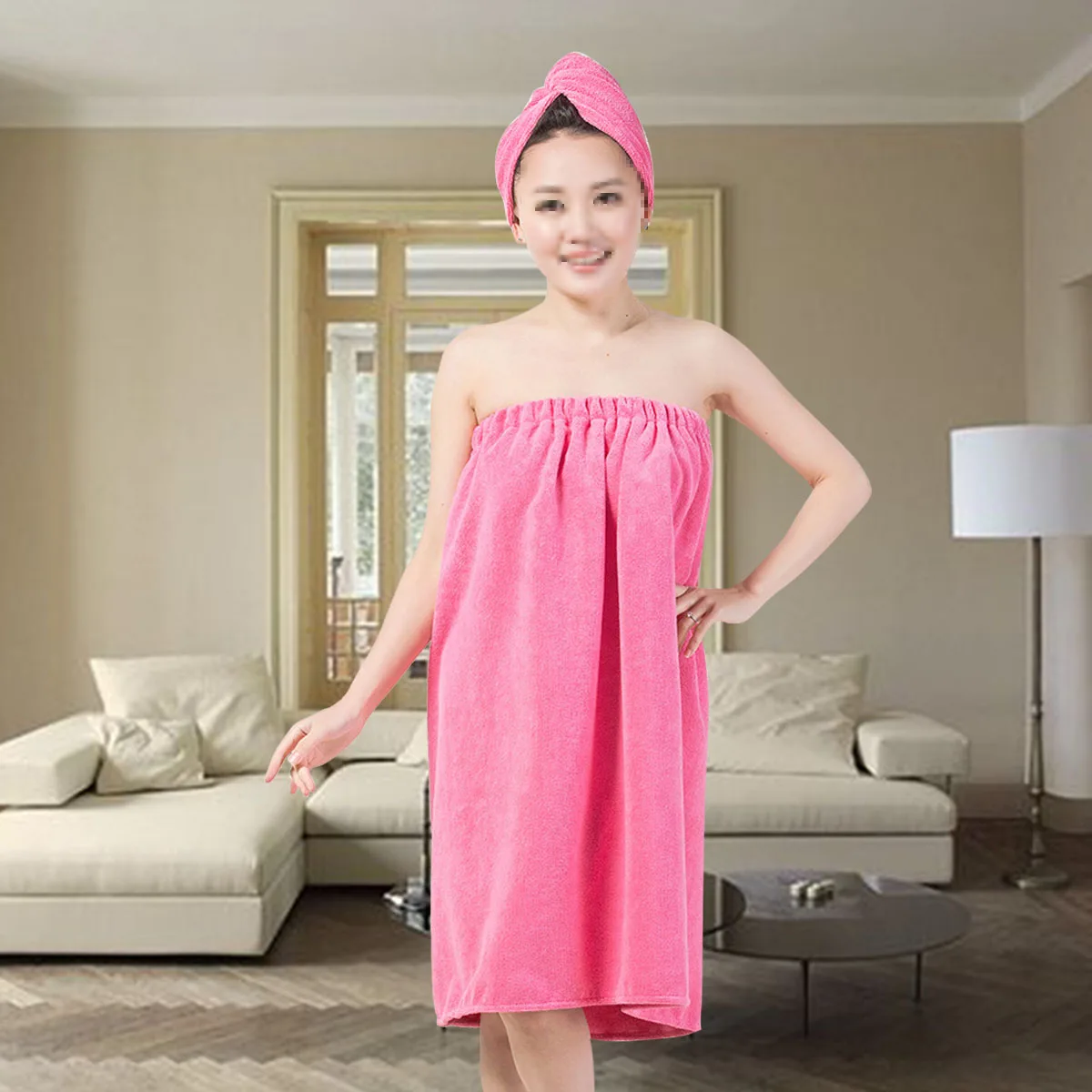 

Dry Hair Hat Bath Skirt Bathrobe Towel Bathrobes Women Dryer Cap Ladies Wrap