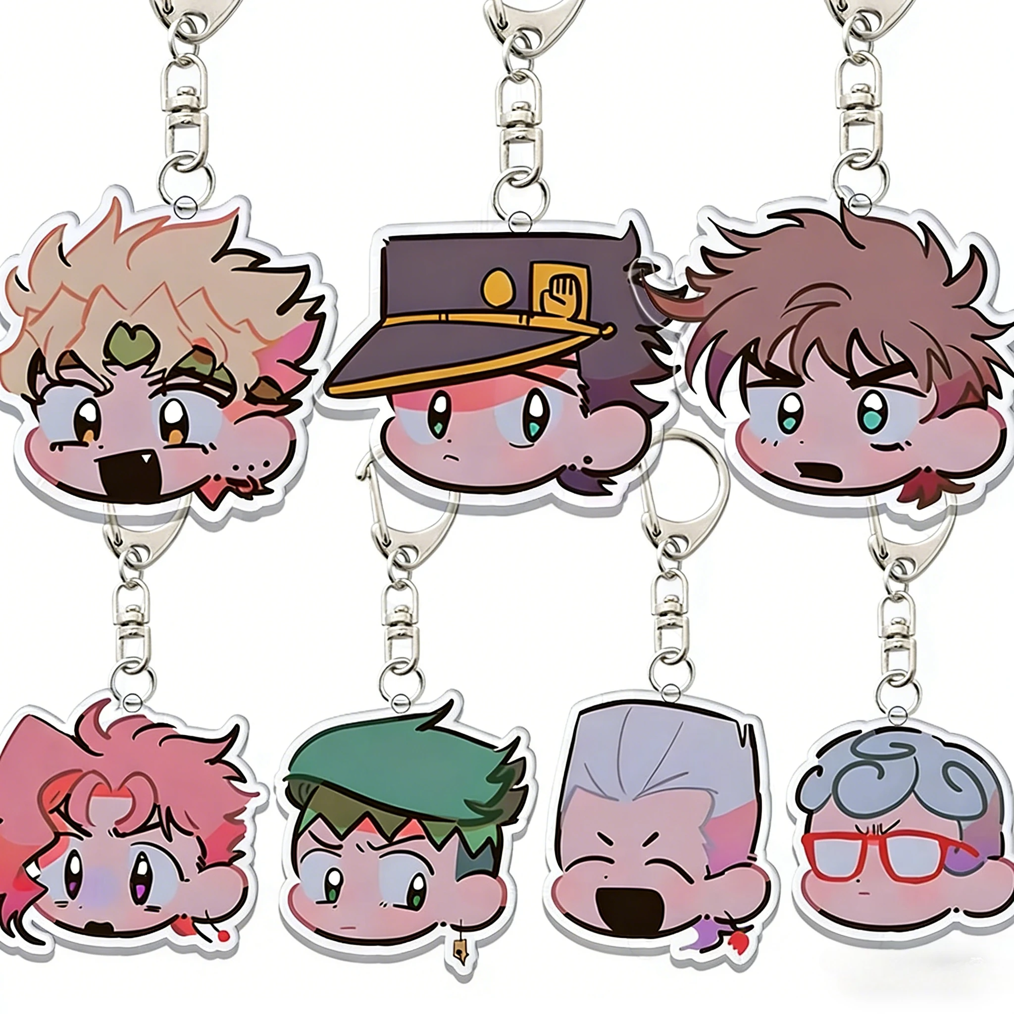 JoJo's Bizarre Adventure Deko-Schlüsselanhänger Kawaii Anhänger Taschenzubehör Anime Cartoon Junge Student Anime Cartoon Geburtstagsgeschenk