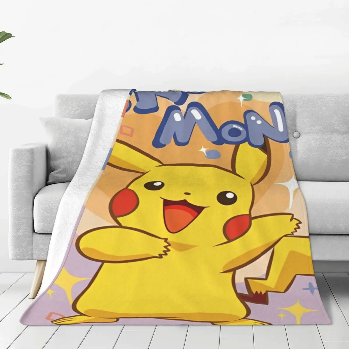 Pokemon Pikachu Warm Blanket Decorative Plush Throw Blanket Fashion Living Room Flannel Bedspread Sofa Bed Cover