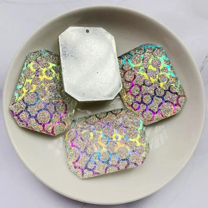 Rectangular convex native resin beads work 30* 40 mm  beading Braclet 6PCS/lot of jewelry design rinstones