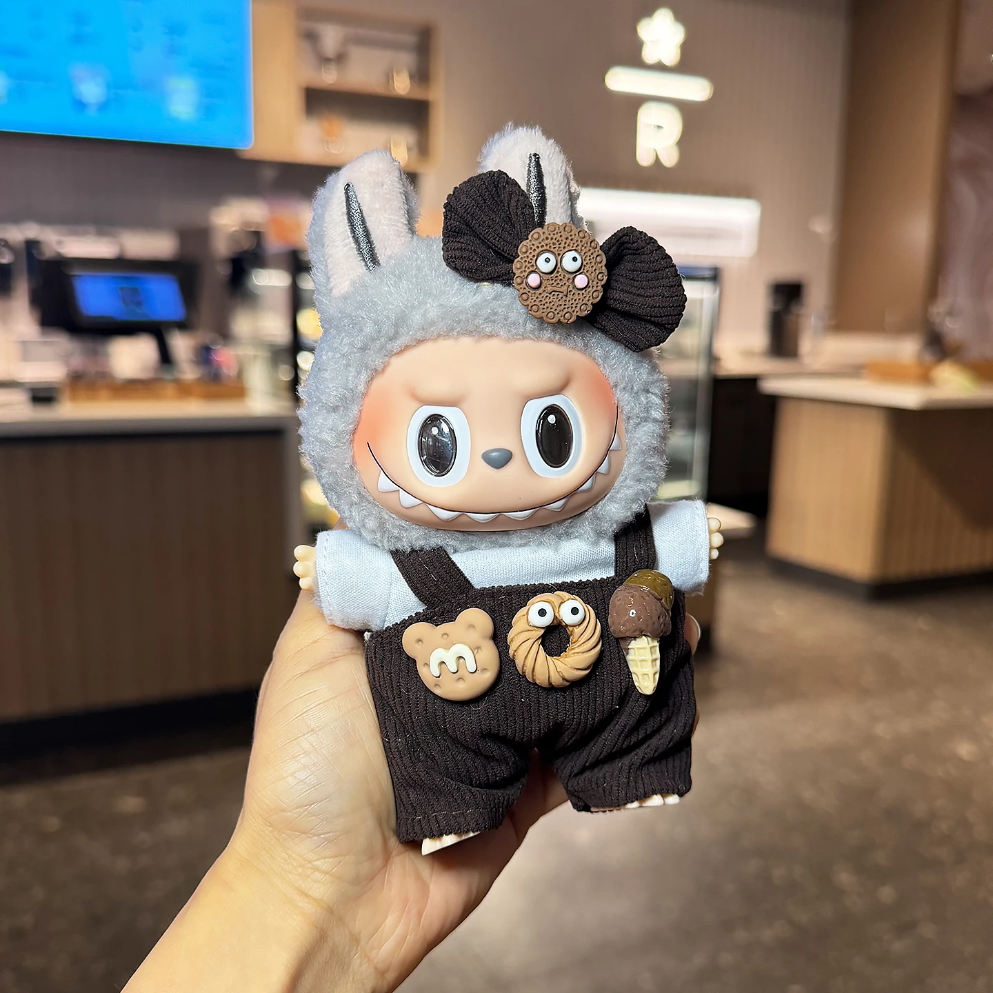 

17 см для лабубу, носимая кукла, одежда 17 см, милое платье для куклы, повседневный комплект, юбка, плюшевая одежда, аксессуары для кукол, праздничные подарки