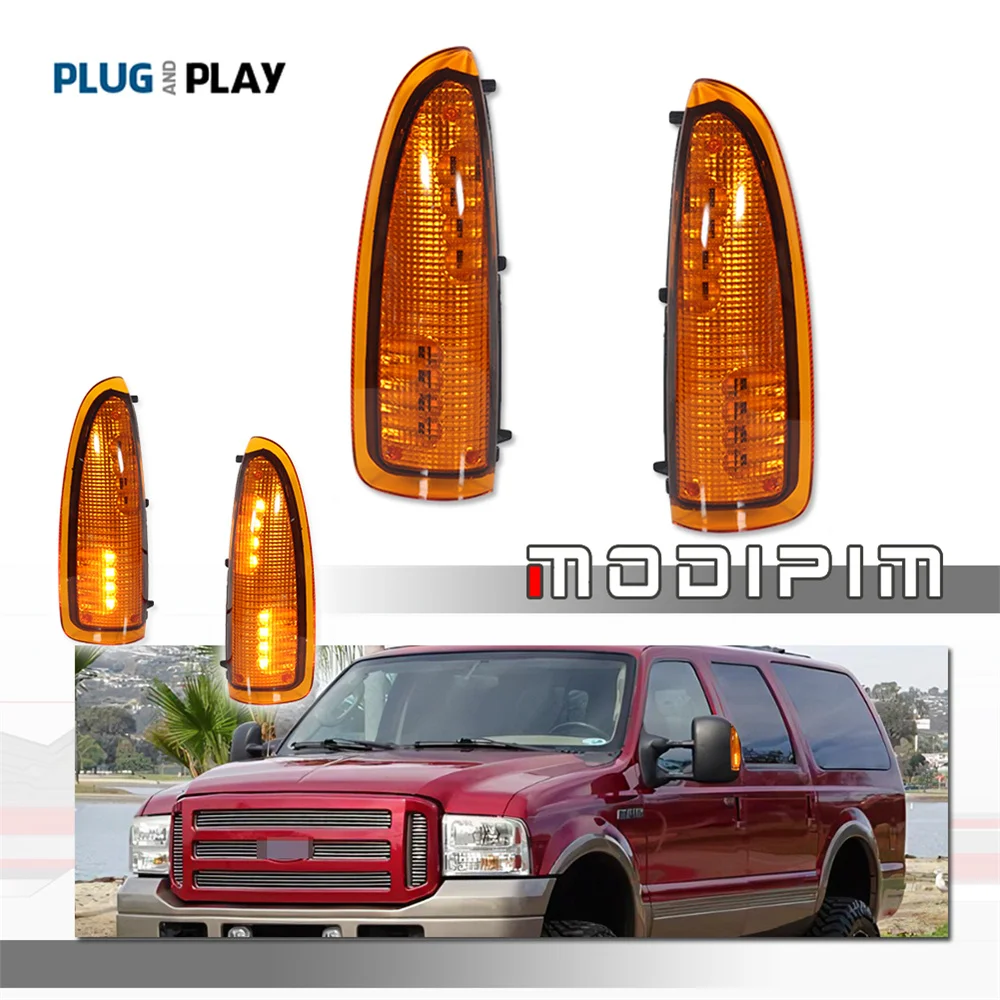 

Amber LED Car Side Mirror Turn Signal Marker Lights For Ford F-250 F-350 F-450 Super Duty 2003-2007 For Ford Excursion 2000-2005