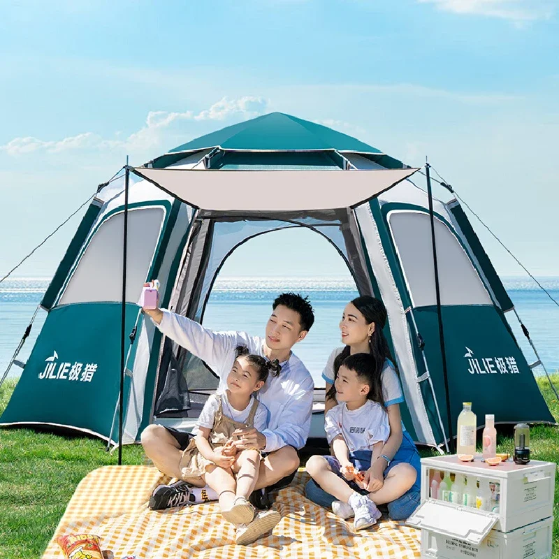 One Touch Camping Tent Fast Folding Auto Open Beach Fishing Tent Family Travel Picnic Park