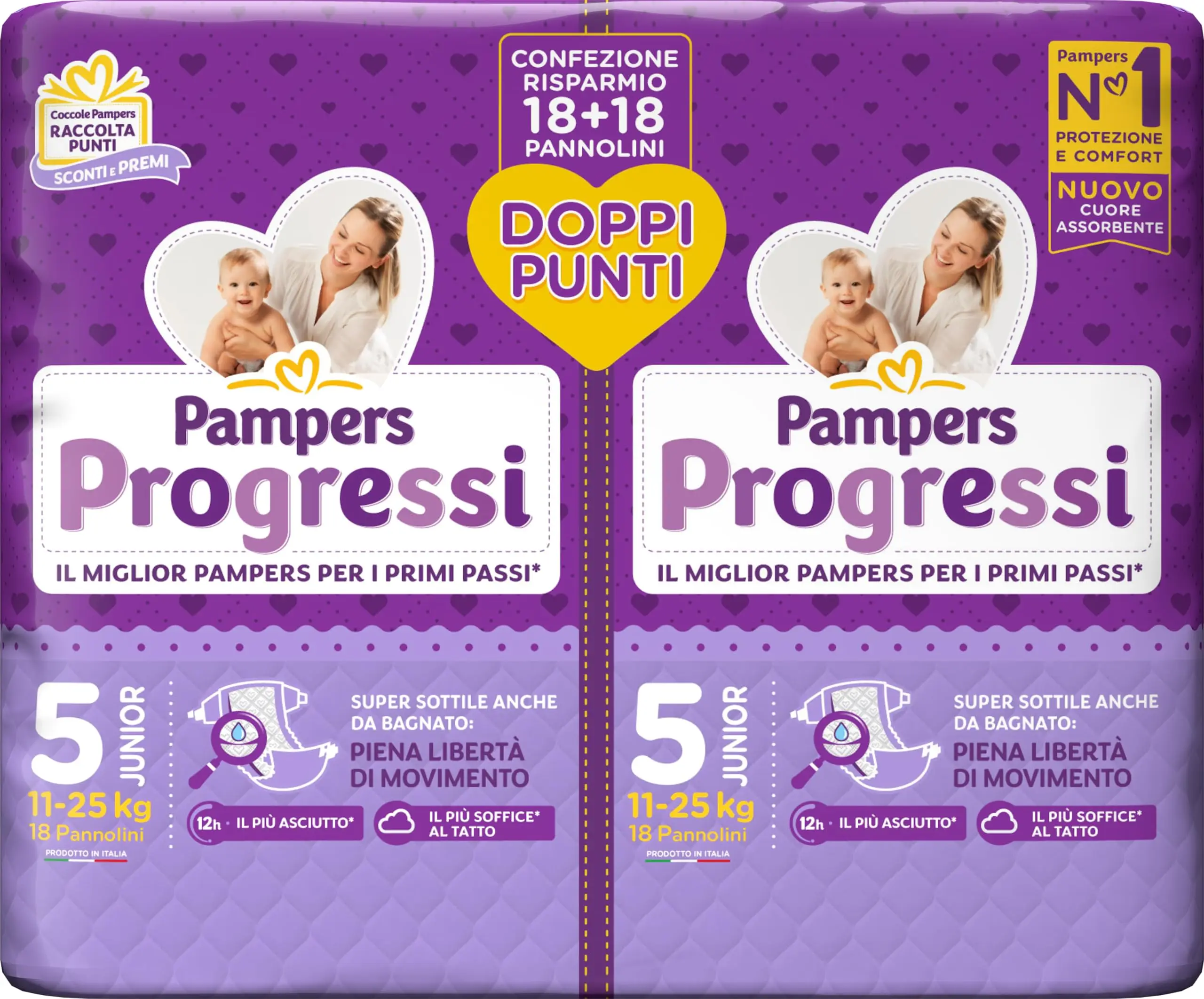 Pampers Junior Progress sauskelnės, 5 dydis, 36 vnt.