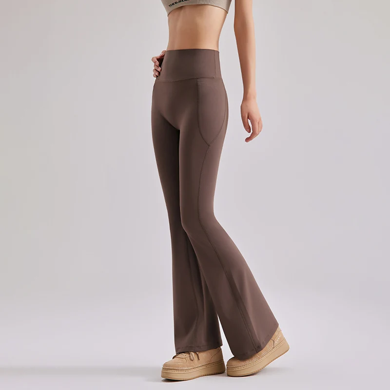 تشغيل اللياقة البدنية متوهج طماق النساء الجانب جيب عالية الخصر واسعة الساق طماق امرأة سلس تمتد التخسيس الأبيض اليوغا السراويل #3