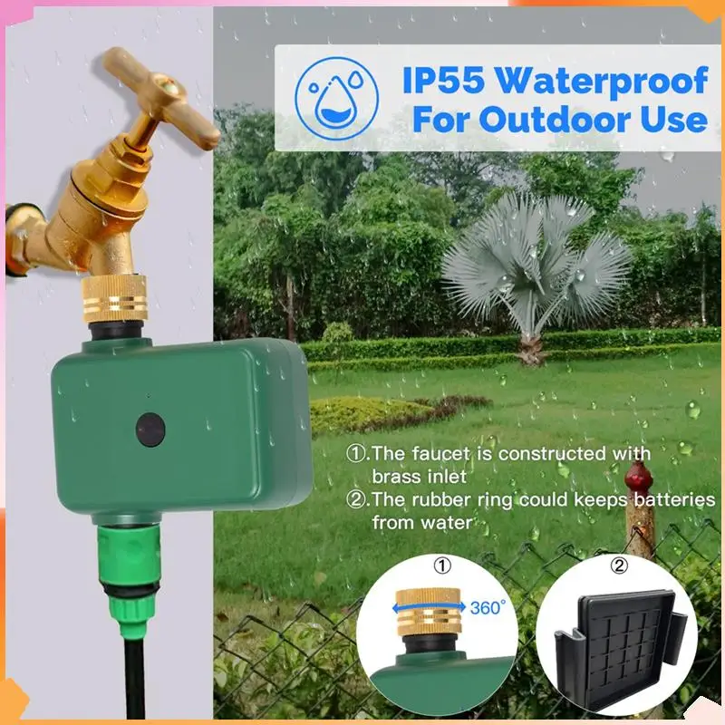Tuya Smart Water Timer 1-Outlet Valve Sprinkler Bluetooth Control, Rain Delay Filter, And Washer Auto Programmable Controller
