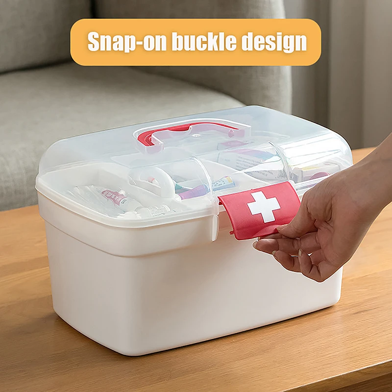 Portable Medicine Storage Box Large Capacity Medicine Kit Family Hand First Aid Chest Simple Travel Emergency Box