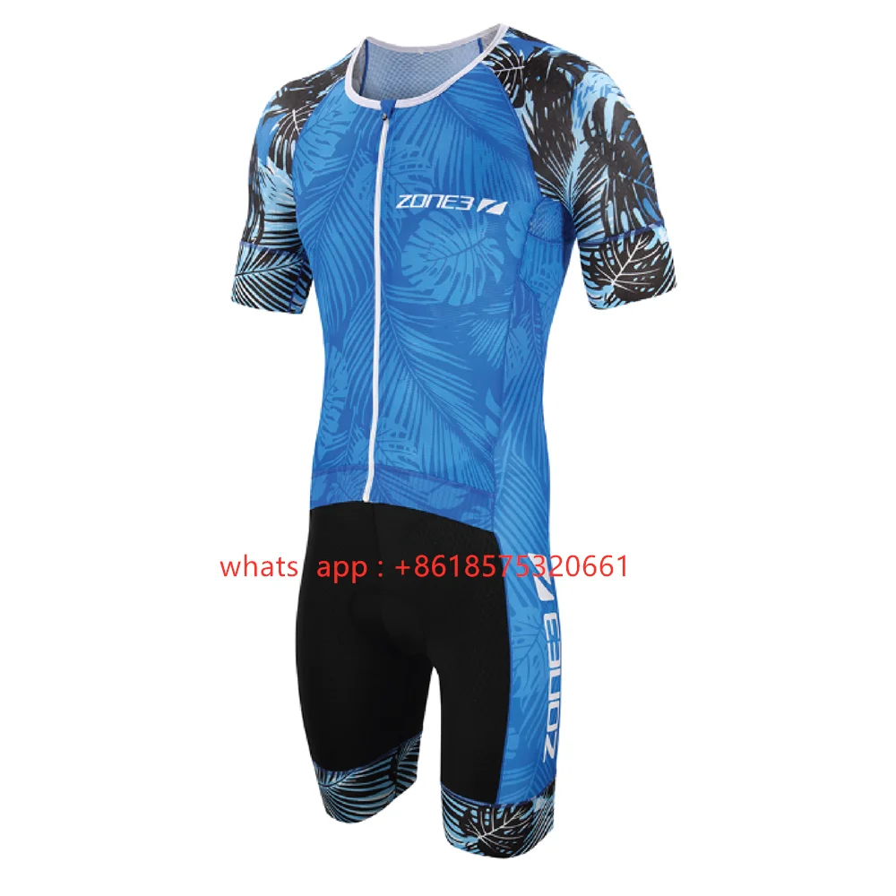 

Zone3 New Men's Cycling Skinsuit Triathlon Short Sleeve Bike Jumpsuit Maillot Ciclismo Mountain Bike Race Comfortable Clothing