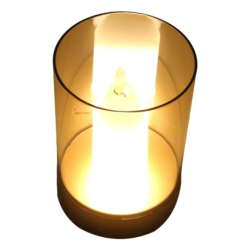 USB Candle Light Ambient Light Rechargeable Flameless Electric LED Candle Dancing Moving Candles Light Home Decoration Highly Re