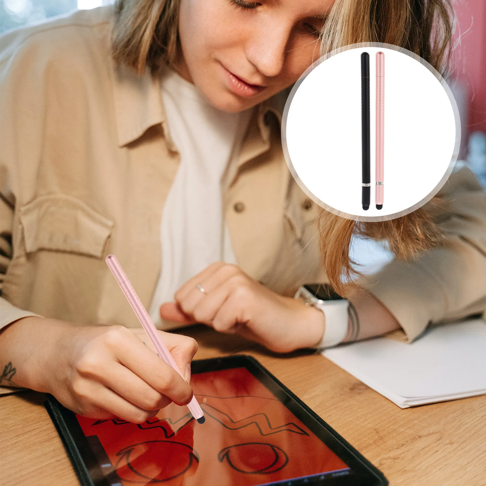 

2Pcs Capacitive Stylus Pen Universal Touch Screen Portable Tablet Pen for Writing Drawing Smooth Sensitive Screen Touch