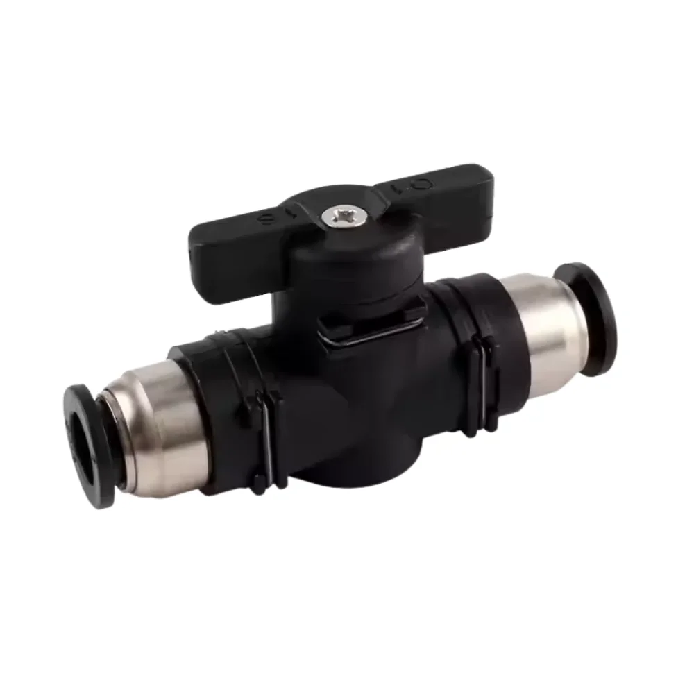 38-inch Plastic Push-fit Connection Fittings Quick-release Connector Air Flow Control Ball Valve Compatible with 10mm BUC