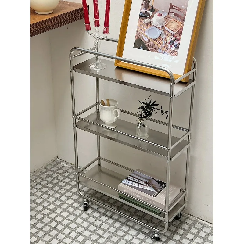 Shelf floor-to-ceiling multi-layer removable home kitchen bathroom crevice trolley multi-function