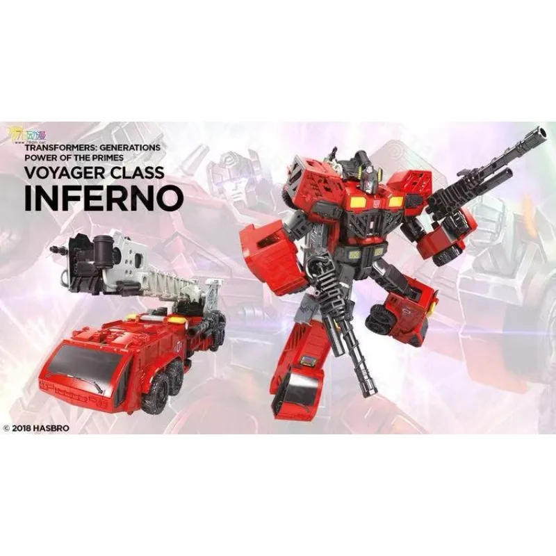

Original Hasbro Transformers Power of The Primes E1145 INFERNO Voyager Class Action Toys Figure Collection Gift Model