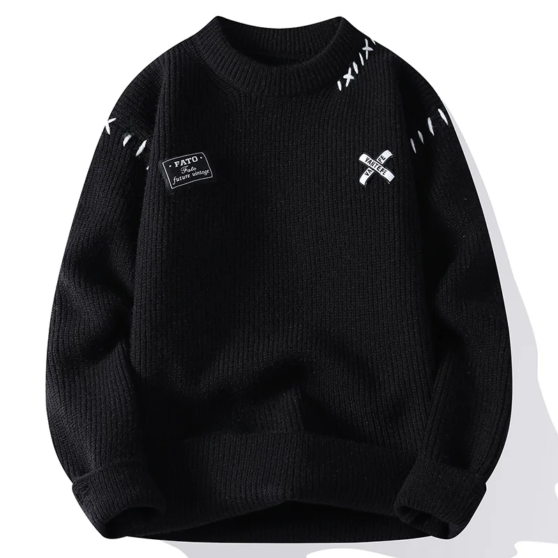 

Мужской круглый вязаный свитер Ne, осень-зима, новый повседневный свитер с цветочным узором, длинный свеч Ciwalk, подходящий свободный крой