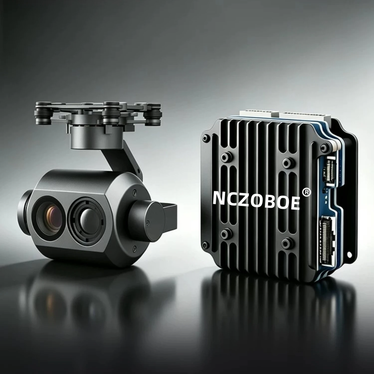 NCZOBOE 3-Axis Gimbal Intelligent 4K Full-Color Night Vision Dual-Sensor Micro Pod Infrared Gimbal Camera