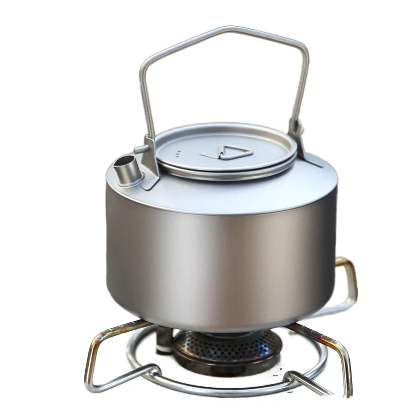 

Chinese Products Titanium Kettle with Folding Handle & Filter Boiling Water Ultralight Teapot Outdoor Camping Accessories