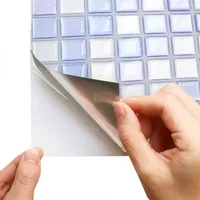 1pcs 3D Design Mosaic Tile Sticker DIY Self-adhesive Peel and Stick Backsplash Multifunction Waterproof Oil-proof Tile Sticker 3