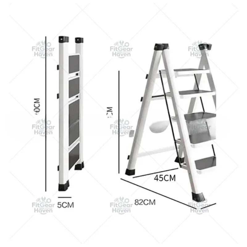 foldable miter ladder, household small ladder, thickened aluminum alloy stairs, two or three step multi-functional stool
