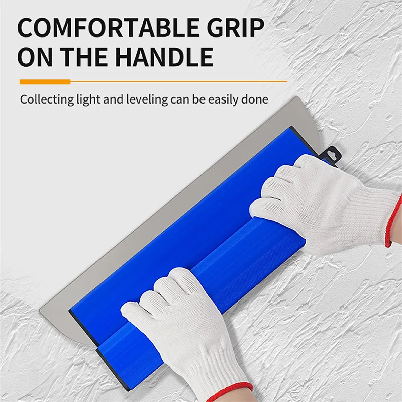 25/40/60cm Stainless Steel Plastering Skimming Set Wall Smoothing Trowel Z-Type Plastic Handle Drywall Putty Scraper
