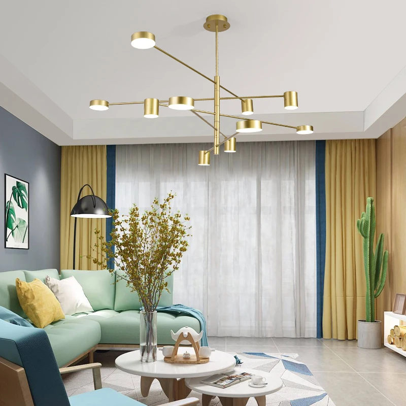Long Strip Restaurant Chandeliers Nordic Modern Minimalist LED Golden Dining Table Bar Shop Office Cafe Pendent Lighting Lights