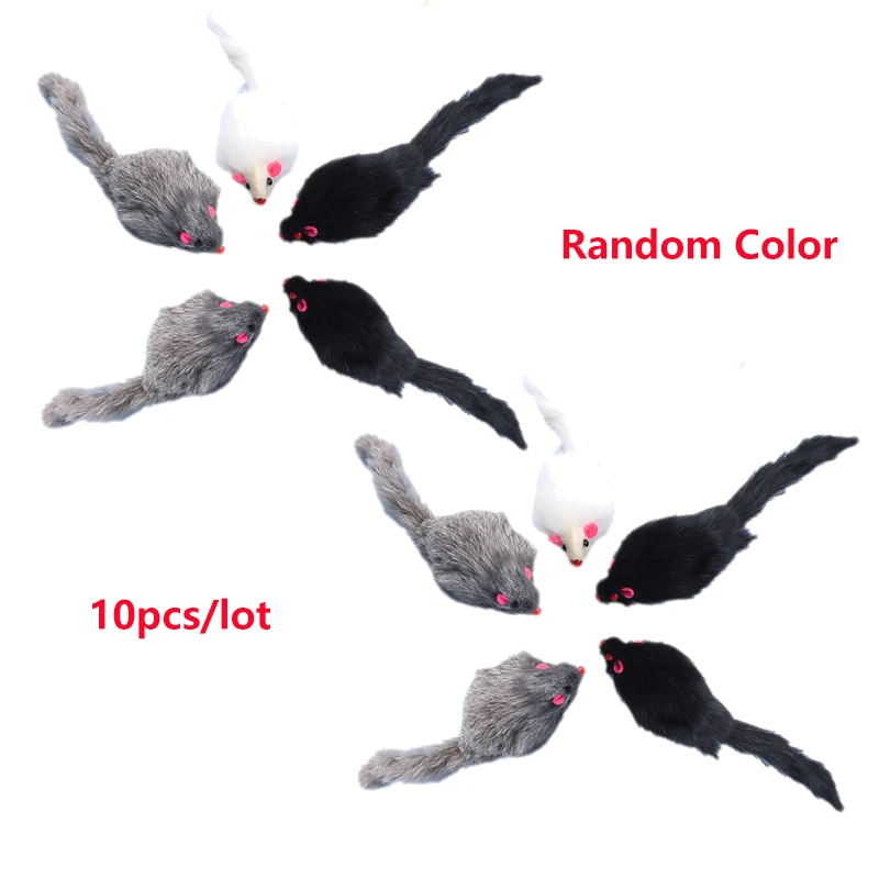 5/10Pcs Falsche Maus Katze Spielzeug Langhaarige Schwanz Mäuse Mit Sound Plüsch Weiche Maus Spielzeug für katzen Biss-Beständig Kätzchen Spielen Spielzeug