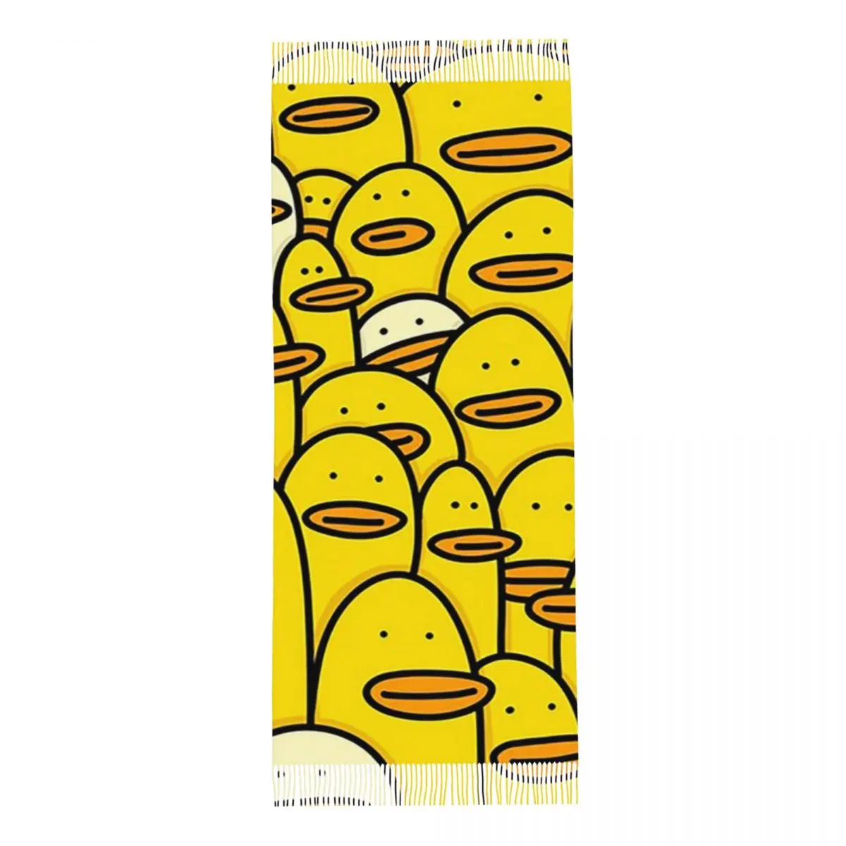 Cartoon Yellow Rubber Duck Pattern Scarf Tassel Scarves Women Soft Warm Shawls and Wraps Large Fall Winter Shawl Wrap