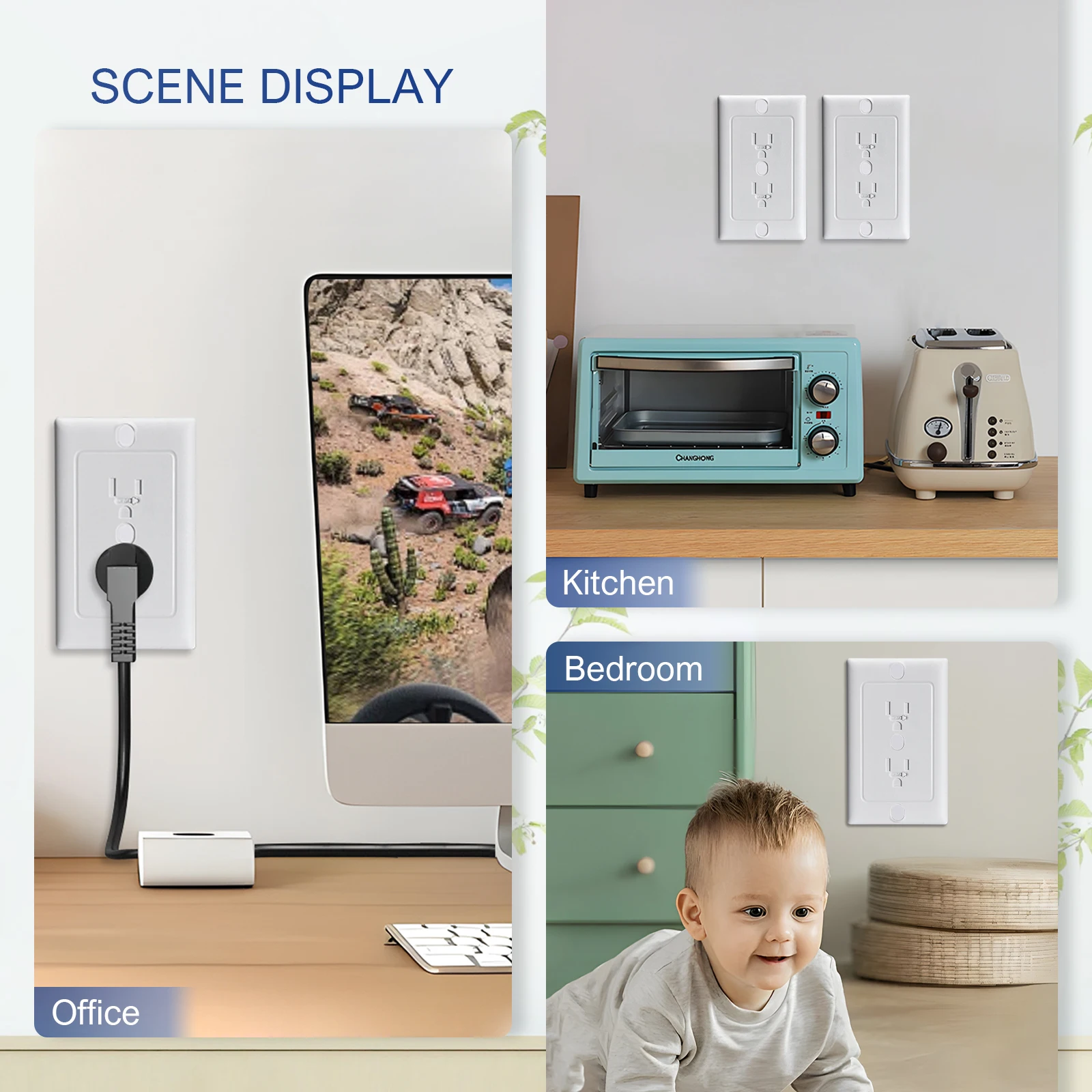 Electrical Socket Plug Cover Safety Outlet Covers With Sliding Baffle Child Proof Sliding Outlet Cover for Decora/Duplex Outlets