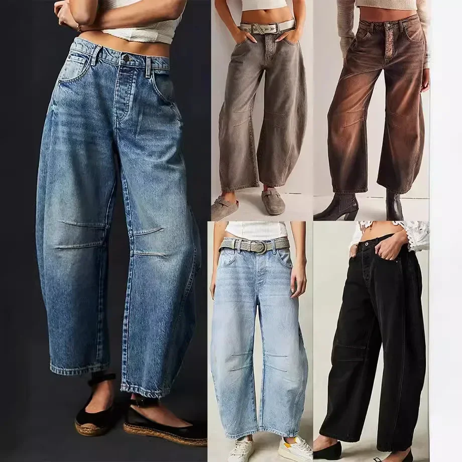 

EBay Spring, Casual Loose Mid-Waist Tubular Women's Jeans 16848