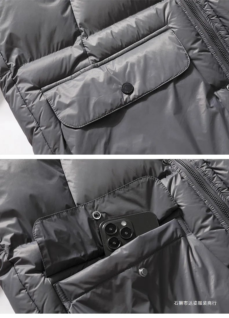 Men's Winter Casual Thick Warm Standing Collar Cotton Coat Youth Trendy Workwear Jacket
