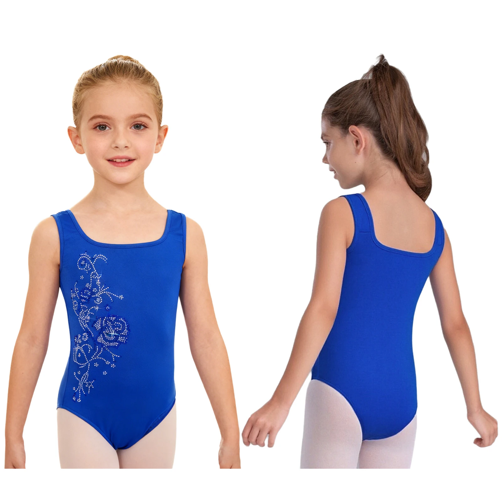 الفتيات لامعة حجر الراين زهرة يوتار الباليه الرقص الملابس الداخلية الطفل أطفال الجمباز الشكل التزلج بذلة طويلة الأكمام ارتداءها