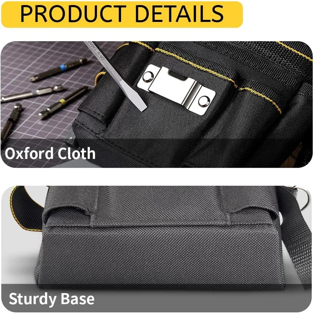 Elektriker-Werkzeugtasche mit Hüftgurt, Wasserdichter Oxford-Stoff-Organizer, Multifunktionale Werkzeugtasche für Handwerker – Detail 4