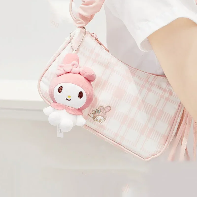 11cm Sanrio meine Melodie Plüsch Kawaii Puppe Plüsch Schlüssel bund Student Sanrio Uhr weibliche weiche Mädchen Rucksack Ornament Plüsch Geschenk