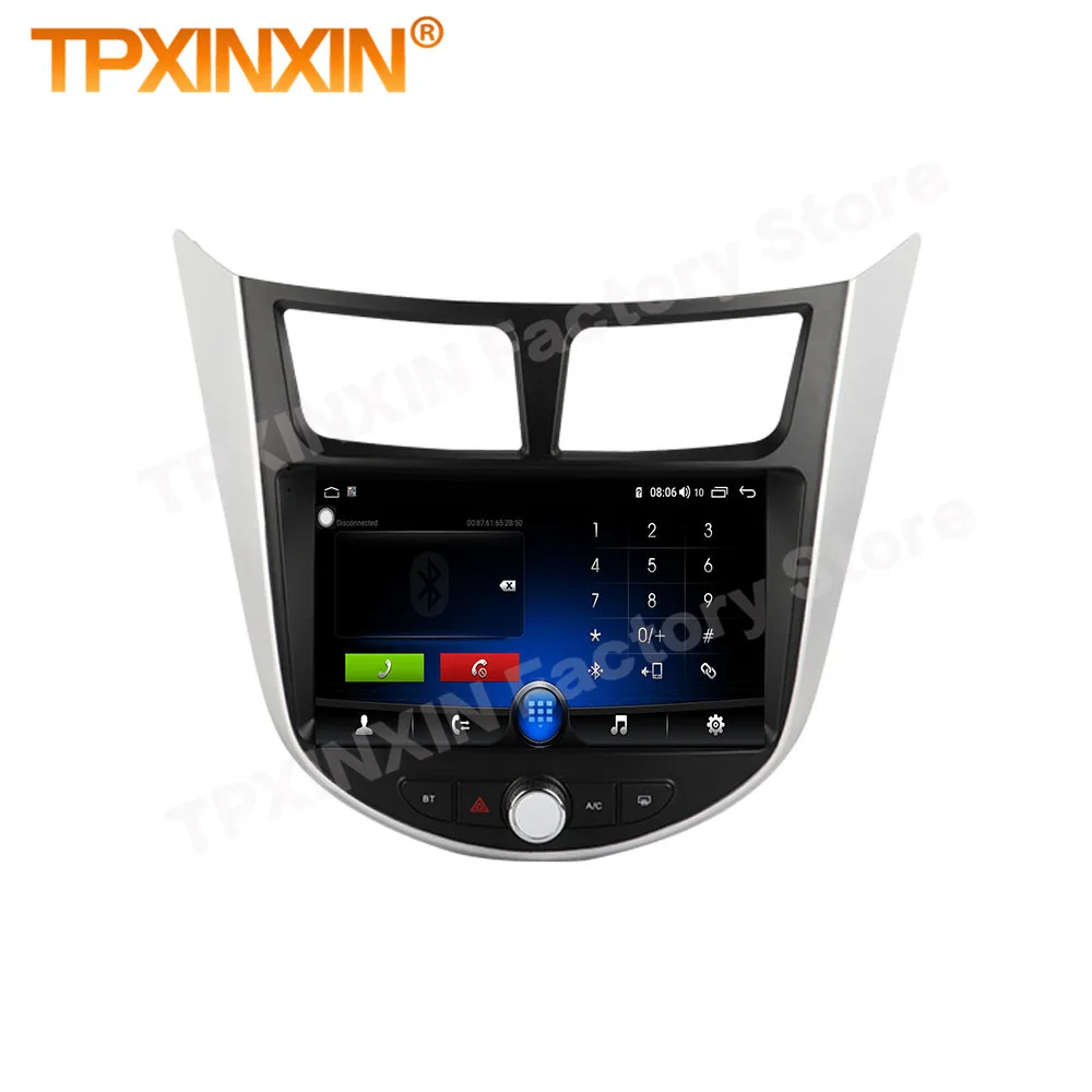 Car Radio Coche With GPS Navigation Android 14 For Hyundai Solaris Verna 2010-2016 Carplay GPS Navigation Multimedia Head Unit