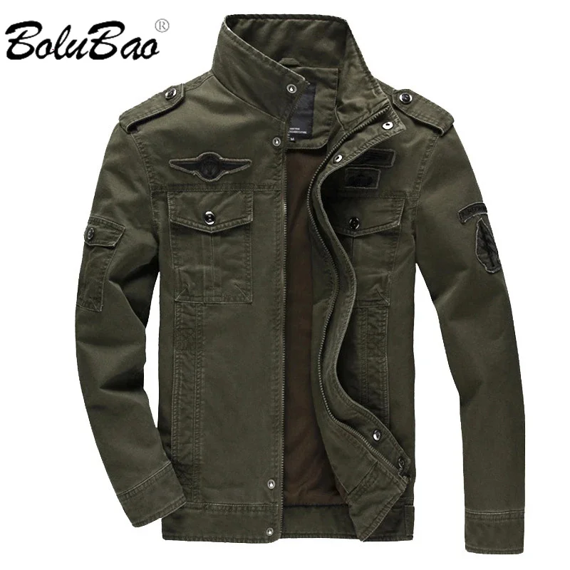 

BOLUBAO 2024 Military Loose Men's Jacket New Autumn Casual Cotton Workwear Jacket High-Quality Design Bomber Jackets Male