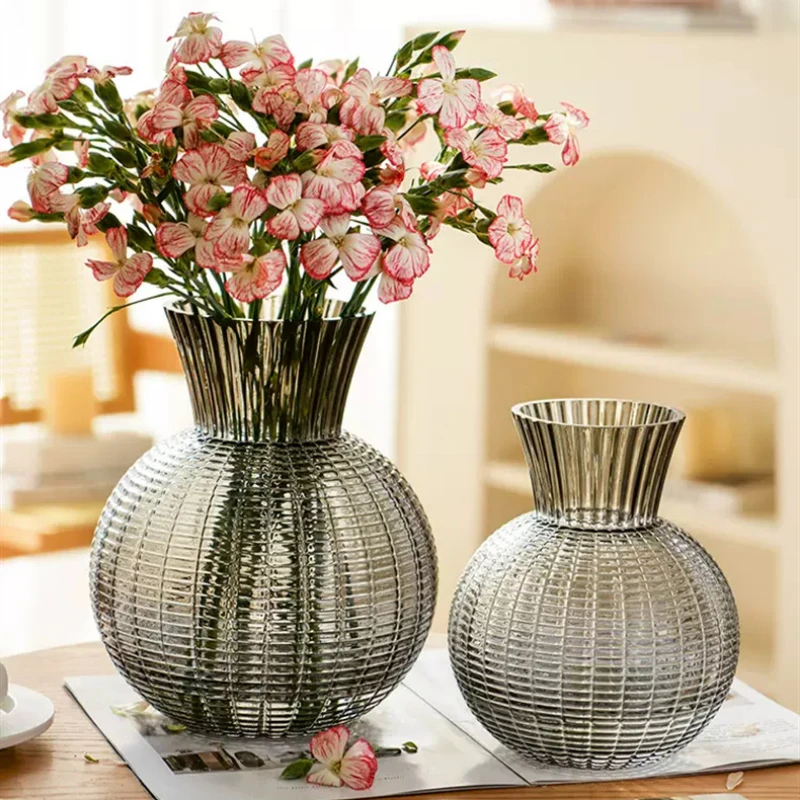 Export Light Luxury High-grade Glass Vase Living Room Flowers Transparent Flower Arrangement Water Culture Hydroponic Decoration