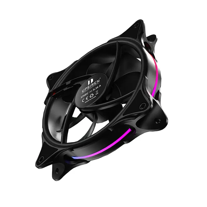 UPSIREN CF-12  5V 3Pin ARGB and 4Pin PWM High performance mute cooling  Halo light effect 12cm Case fan