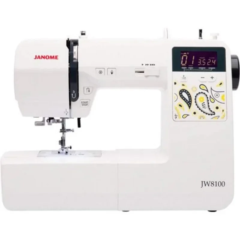 Fully-Featured Computerized Sewing Machine with 100 Stitches,7 Buttonholes, Hard Cover,Extension Table and 22 Accessories,JW8100