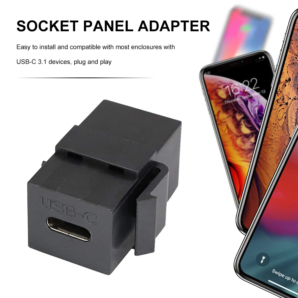 Keystone-Einsatz, USB 3.1 Typ C-Verlängerungsstecker, unterstützt Lade-Datensynchronisierung für Wandplatten-Ausgangsplatten