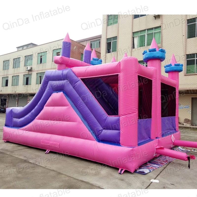 Castillo inflable de princesa Qinda de Guangzhou con tobogán de agua, piscina, Castillo de salto para niños a la venta