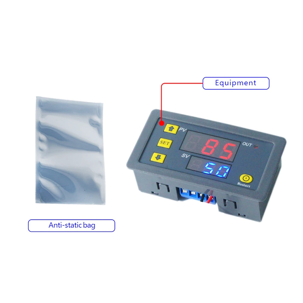 T3230 Verzögerungsrelais DC12V/24V AC110-220V Zyklisches Zeitverzögerungsrelais-Modul mit rotem und blauem Bandgehäuse – Detail 10