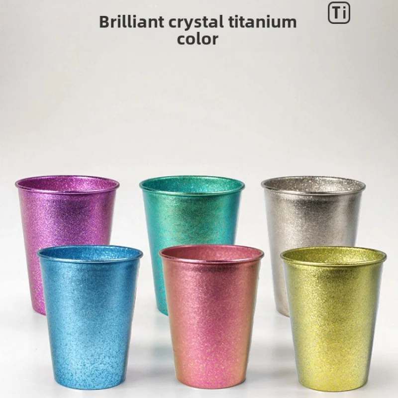 Pure titanium single-layer beer mug, 350ml, daily drinking coffee juice drink cup