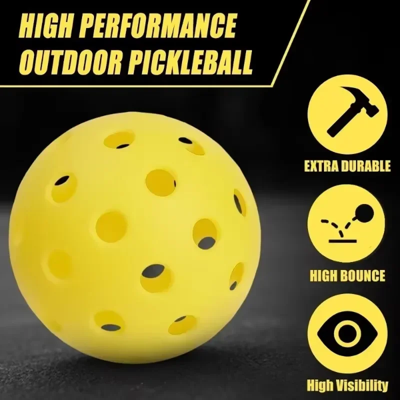 4/1pcs Durable Indoor Pickleball Balls 40 Holes 74mm Training Paddle Ball Plastic Pickleball for Entertainment and Practice